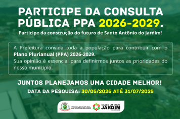 PARTICIPE DA CONSTRUÇÃO DO PLANO PLURIANUAL