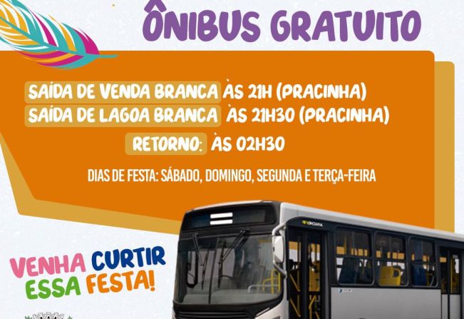 DISTRITOS TÊM ÔNIBUS GRATUITO PARA O CARNAVAL CASA BRANCA FOLIA 