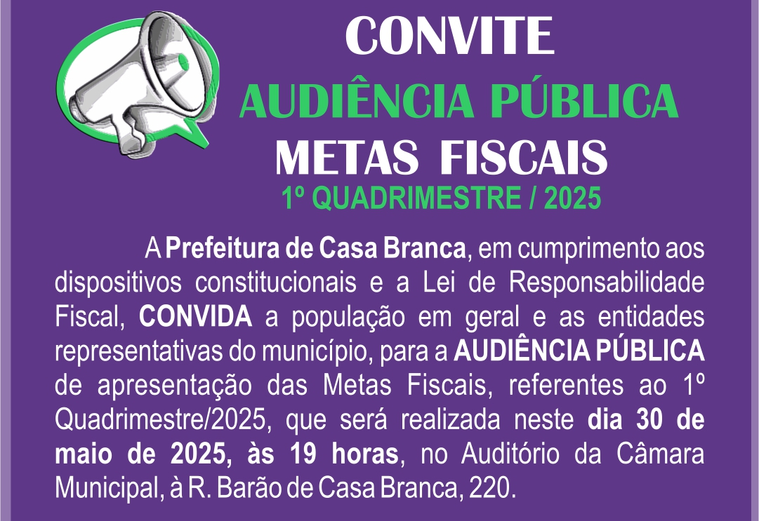 AUDIÊNCIA PÚBLICA APRESENTA RESULTADOS DAS METAS FISCAIS