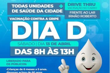 É HOJE!!!  DIA D VACINAÇÃO CONTRA A GRIPE 